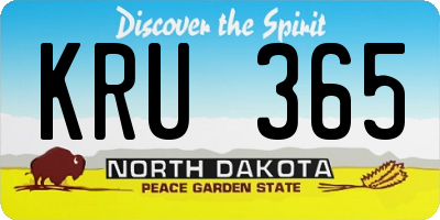 ND license plate KRU365