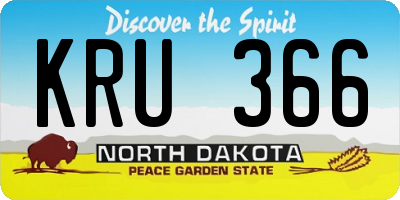 ND license plate KRU366