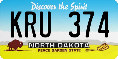 ND license plate KRU374