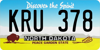 ND license plate KRU378