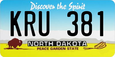 ND license plate KRU381