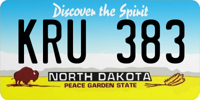 ND license plate KRU383