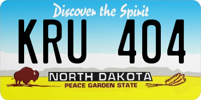 ND license plate KRU404
