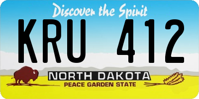 ND license plate KRU412