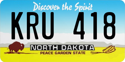 ND license plate KRU418