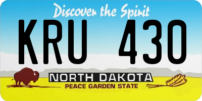 ND license plate KRU430