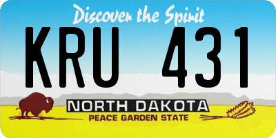 ND license plate KRU431