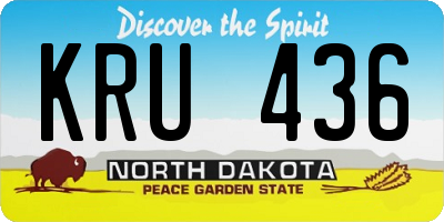 ND license plate KRU436