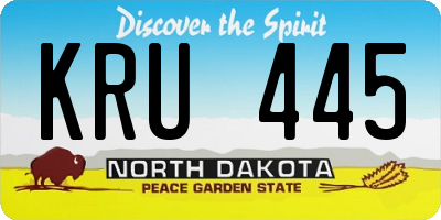 ND license plate KRU445