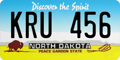 ND license plate KRU456