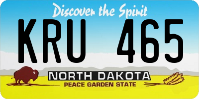 ND license plate KRU465