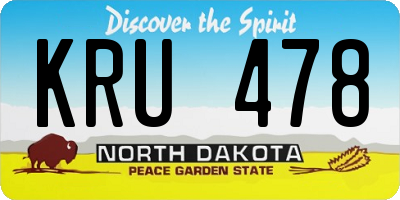 ND license plate KRU478