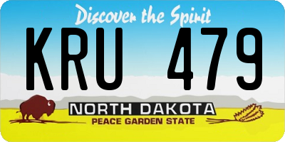 ND license plate KRU479