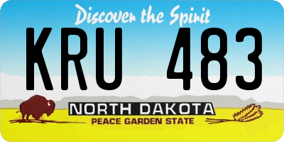 ND license plate KRU483
