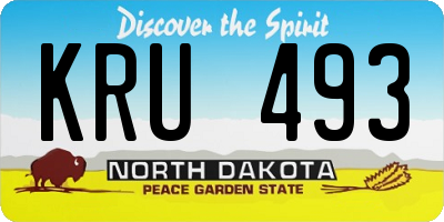 ND license plate KRU493