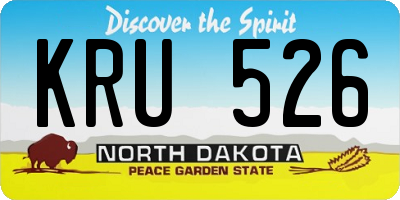 ND license plate KRU526