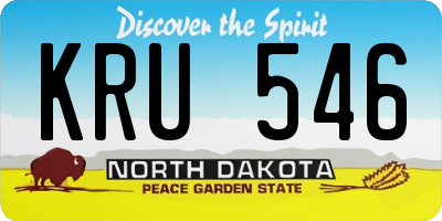 ND license plate KRU546