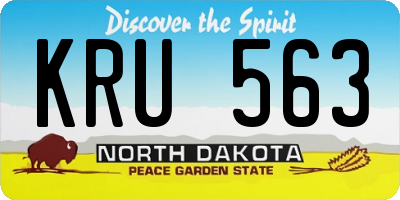 ND license plate KRU563