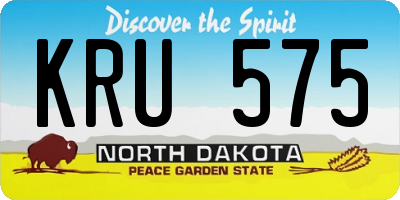 ND license plate KRU575