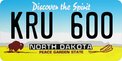 ND license plate KRU600