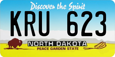 ND license plate KRU623