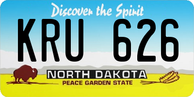ND license plate KRU626