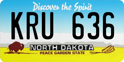 ND license plate KRU636