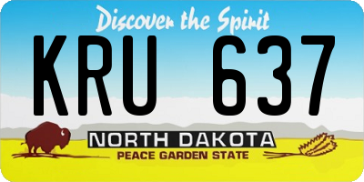 ND license plate KRU637