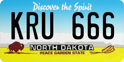 ND license plate KRU666