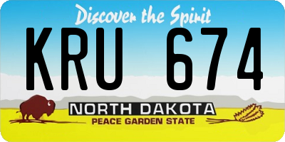 ND license plate KRU674