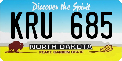 ND license plate KRU685
