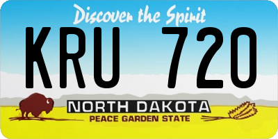 ND license plate KRU720