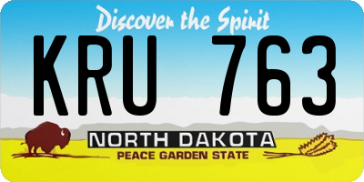 ND license plate KRU763