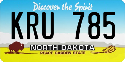 ND license plate KRU785