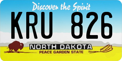 ND license plate KRU826
