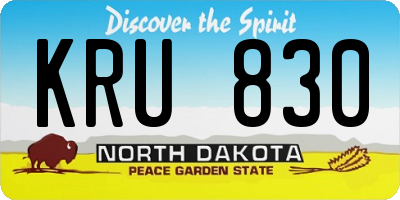 ND license plate KRU830