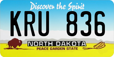 ND license plate KRU836