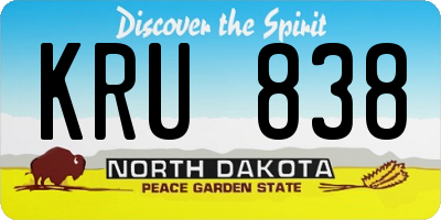 ND license plate KRU838