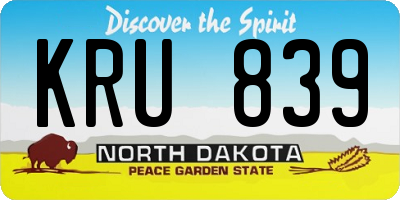 ND license plate KRU839