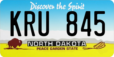 ND license plate KRU845