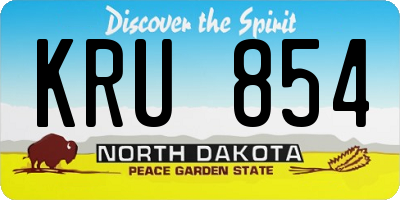 ND license plate KRU854
