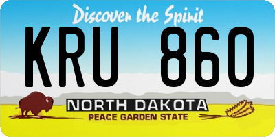 ND license plate KRU860