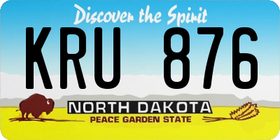 ND license plate KRU876