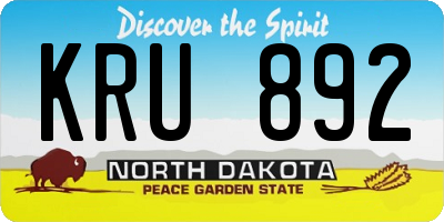 ND license plate KRU892