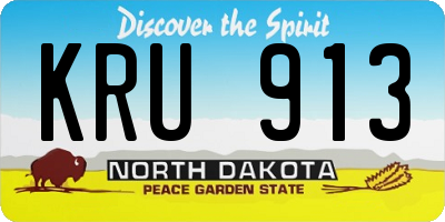 ND license plate KRU913