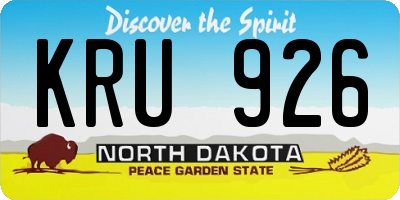 ND license plate KRU926
