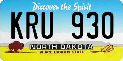 ND license plate KRU930
