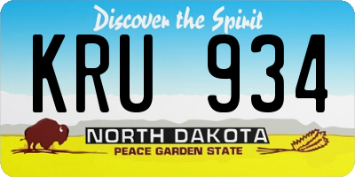 ND license plate KRU934