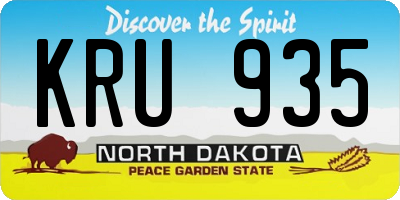 ND license plate KRU935