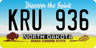 ND license plate KRU936